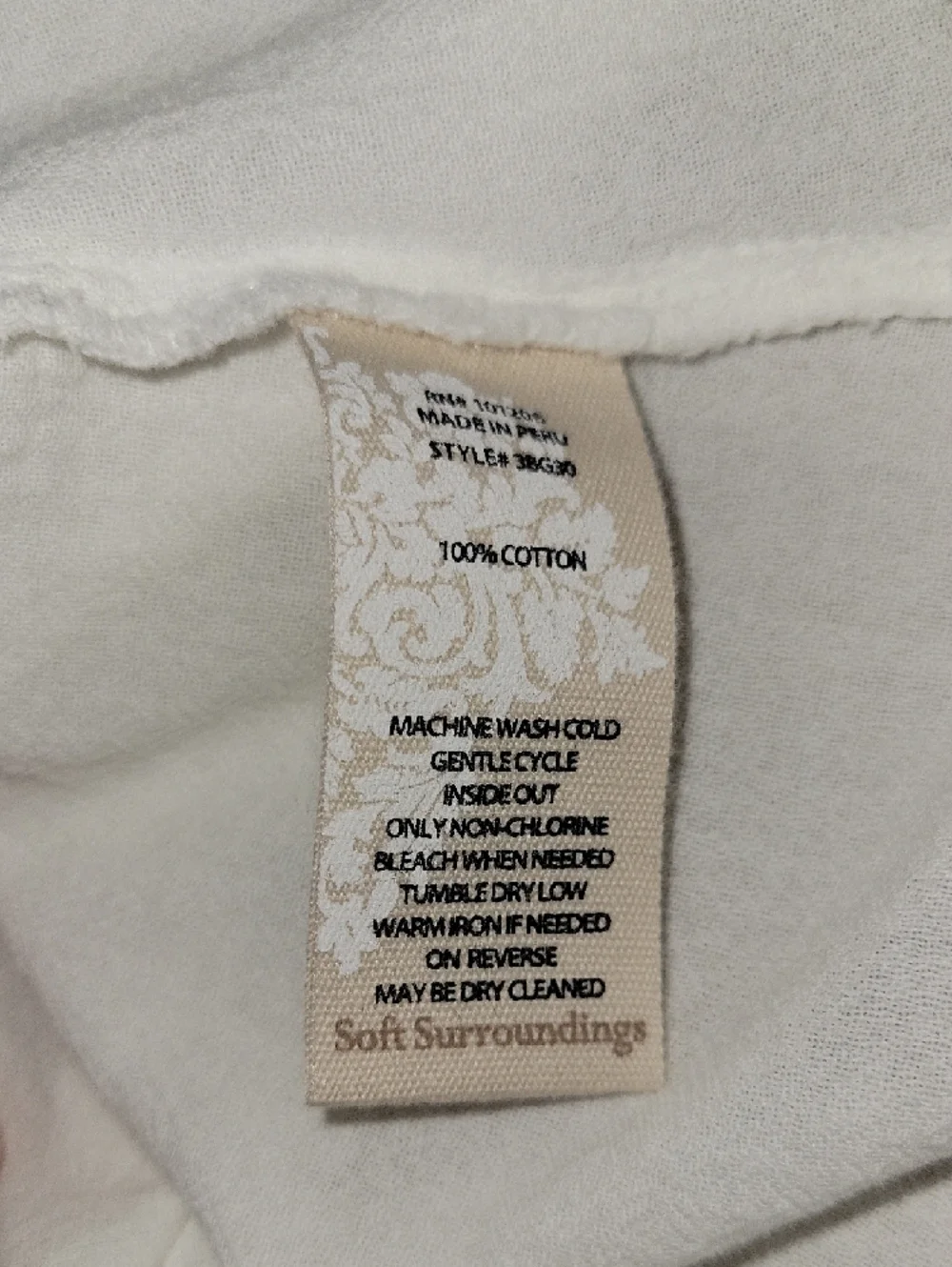 Soft Surroundings White Embroidered V-Neck Cotton Tunic Size Petite XL